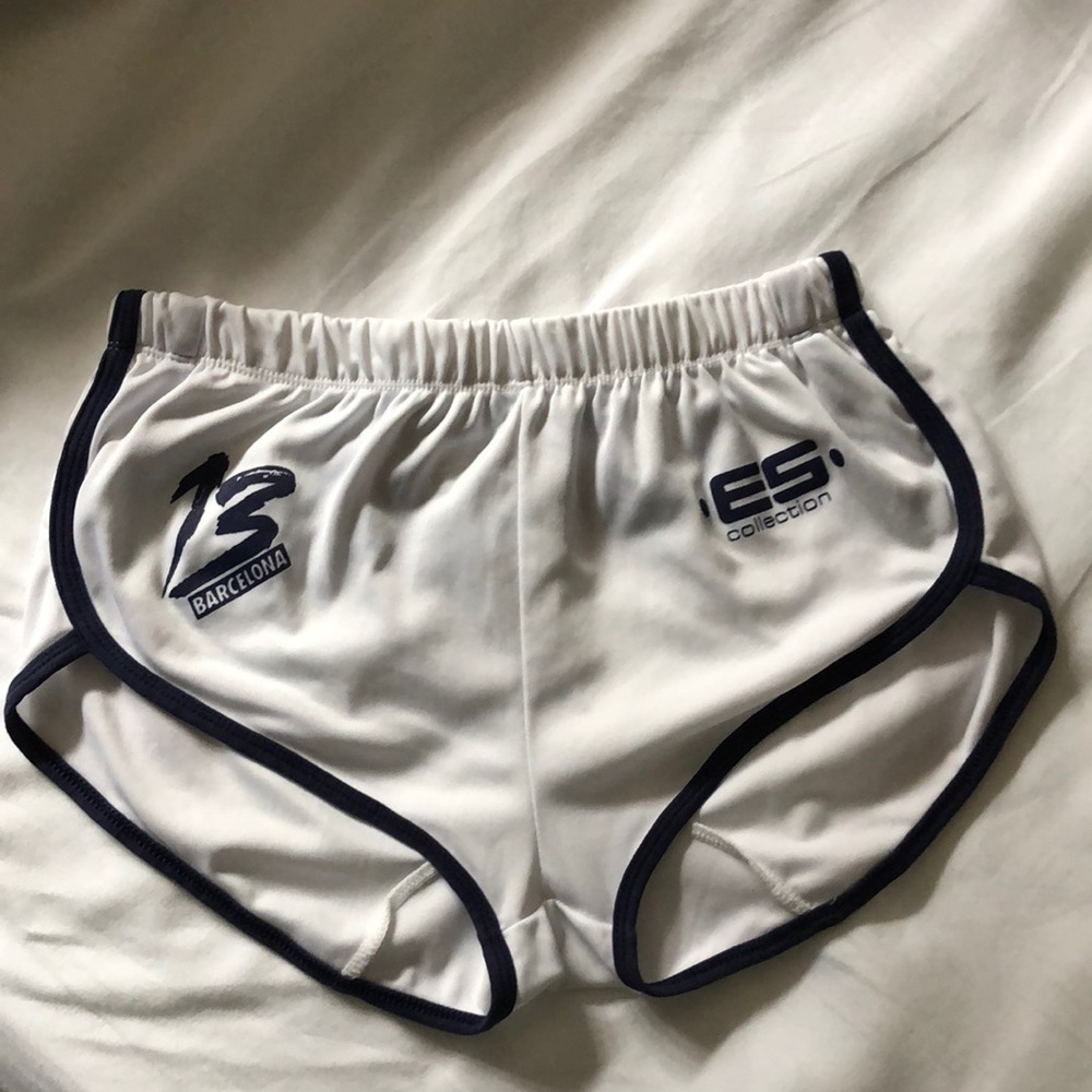 White Micro circuit party shorts